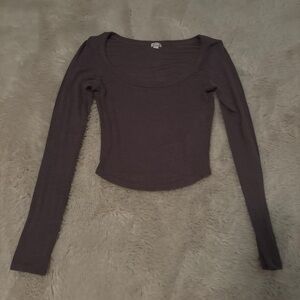 Garage Women's Long Sleeve Top - Charcoal